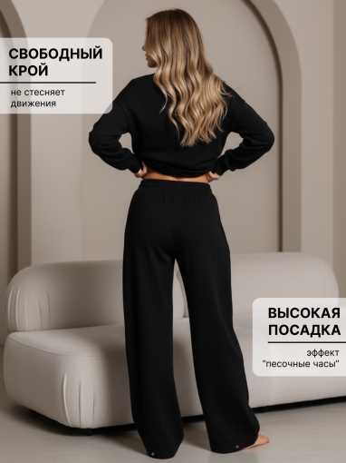 86128 Повседневный костюм - двойка без начеса (Черный) (Фото 15)
