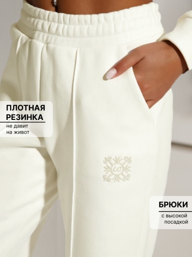 86131 Теплый спортивный костюм на молнии (Белый) (Фото 6)