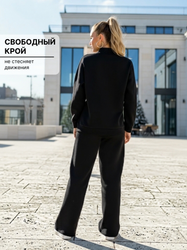 86131 Теплый спортивный костюм на молнии (Черный) (Фото 7)