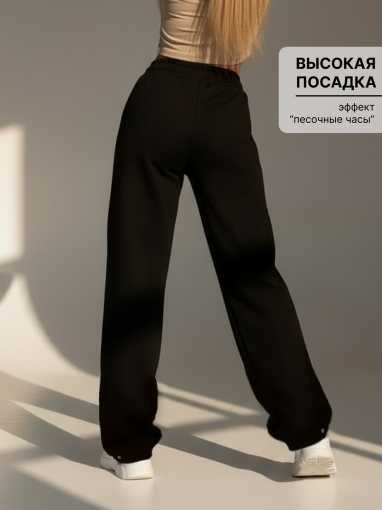 86127 Брюки палаццо классические широкие (Черный) (Фото 5)